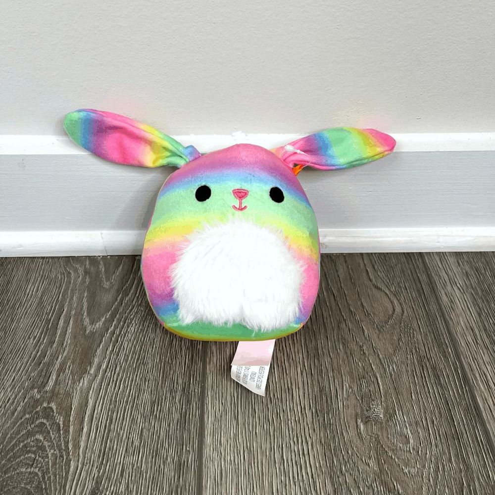 5" Danya Rainbow Bunny‎ Squishmallow Easter Squad Stuffed Animal Plush Toy
